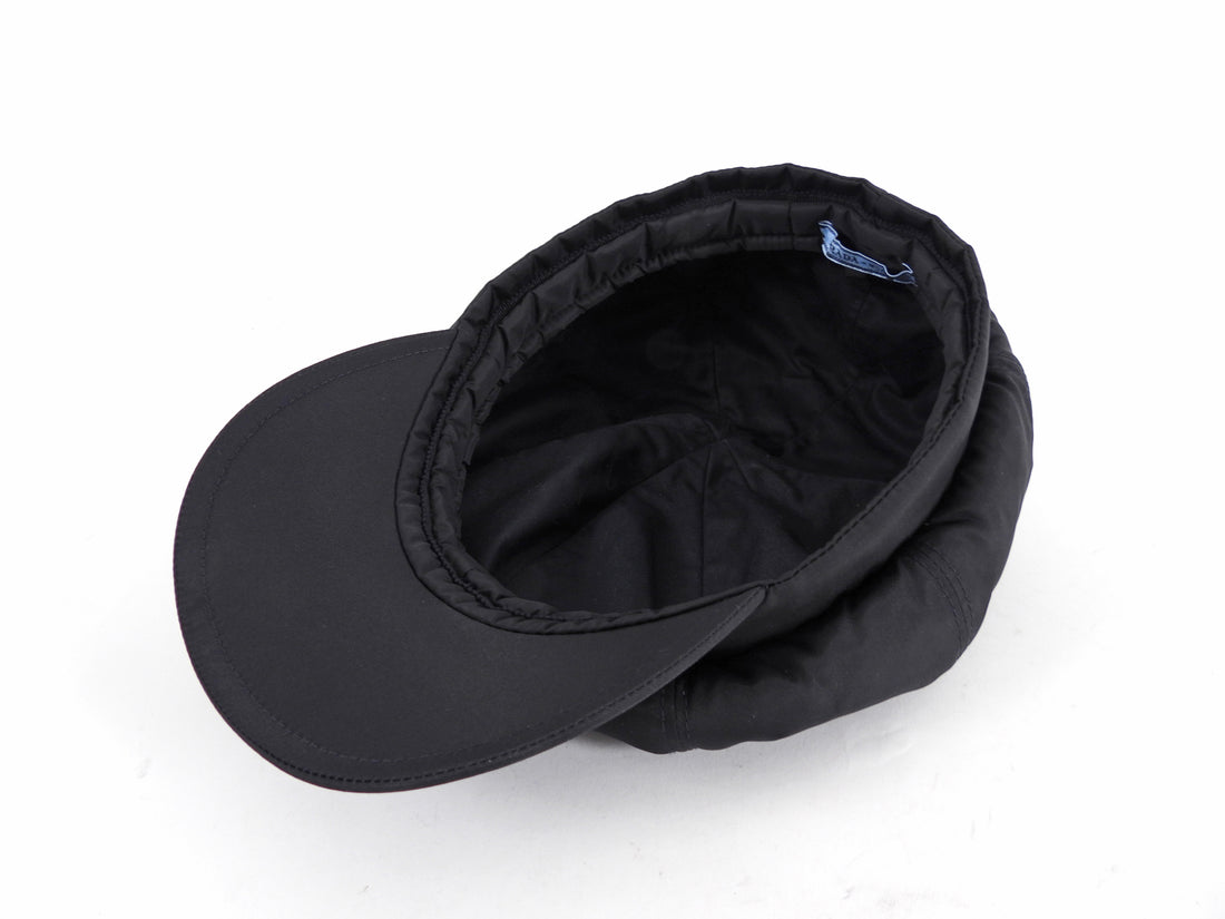 Prada Black Re-Nylon Newsboy Cap - M
