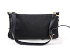 Prada Vintage Black Nylon and Goldtone Shoulder Bag