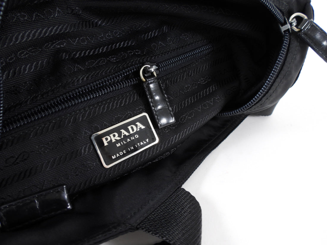Prada Black Nylon Tessuto Vintage Small Tote Bag