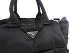 Prada Black Nylon Tessuto Quilted Bomber Tote Bag