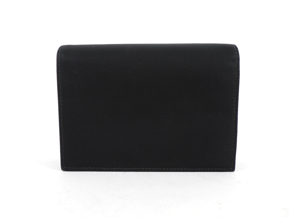 Prada Black Nylon Tessuto Compact Bifold Wallet