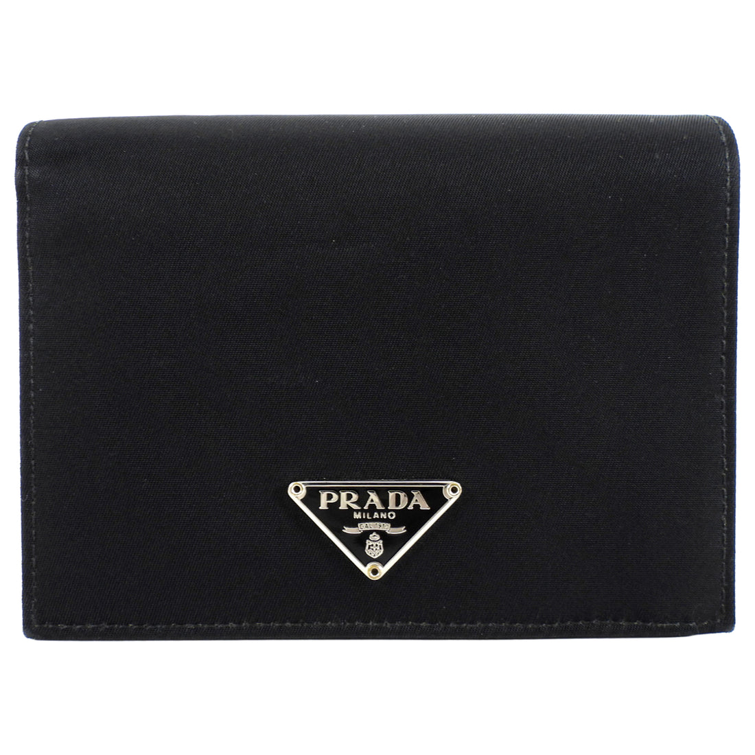 Prada Black Nylon Tessuto Compact Bifold Wallet
