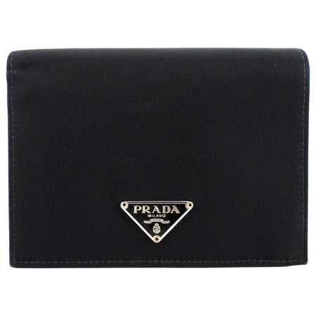 Prada Black Nylon Tessuto Compact Bifold Wallet