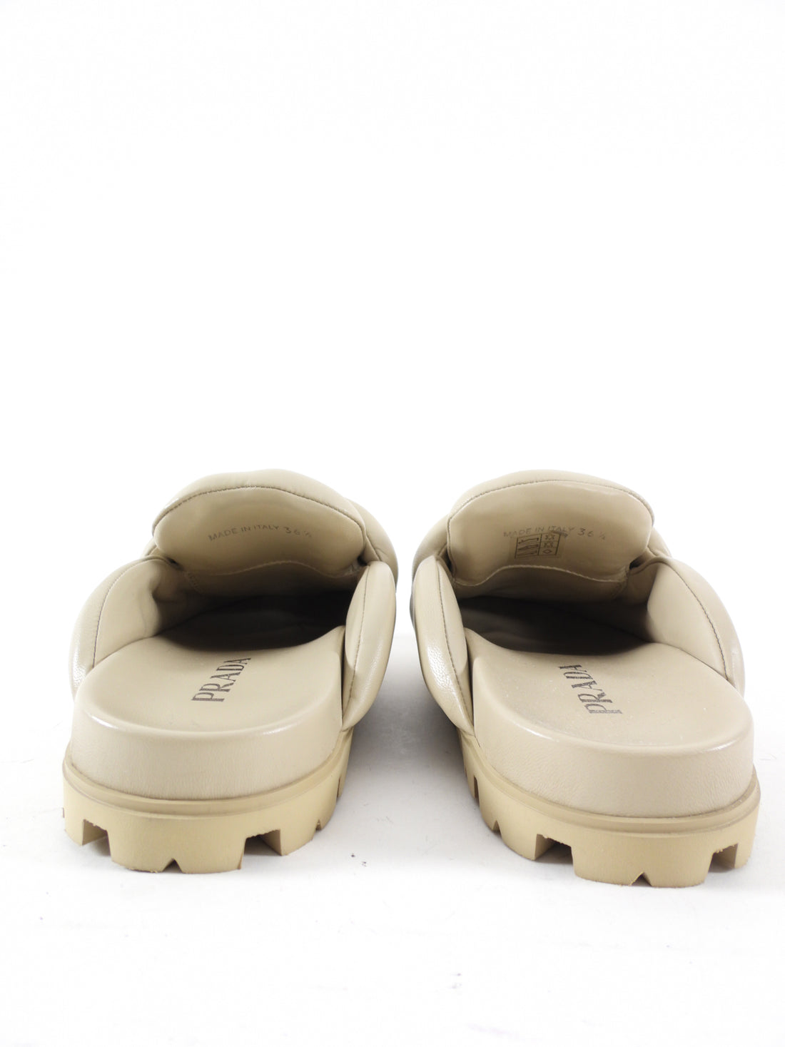 Prada Beige Puffy Slide Mule Slippers - 36.5 / 37
