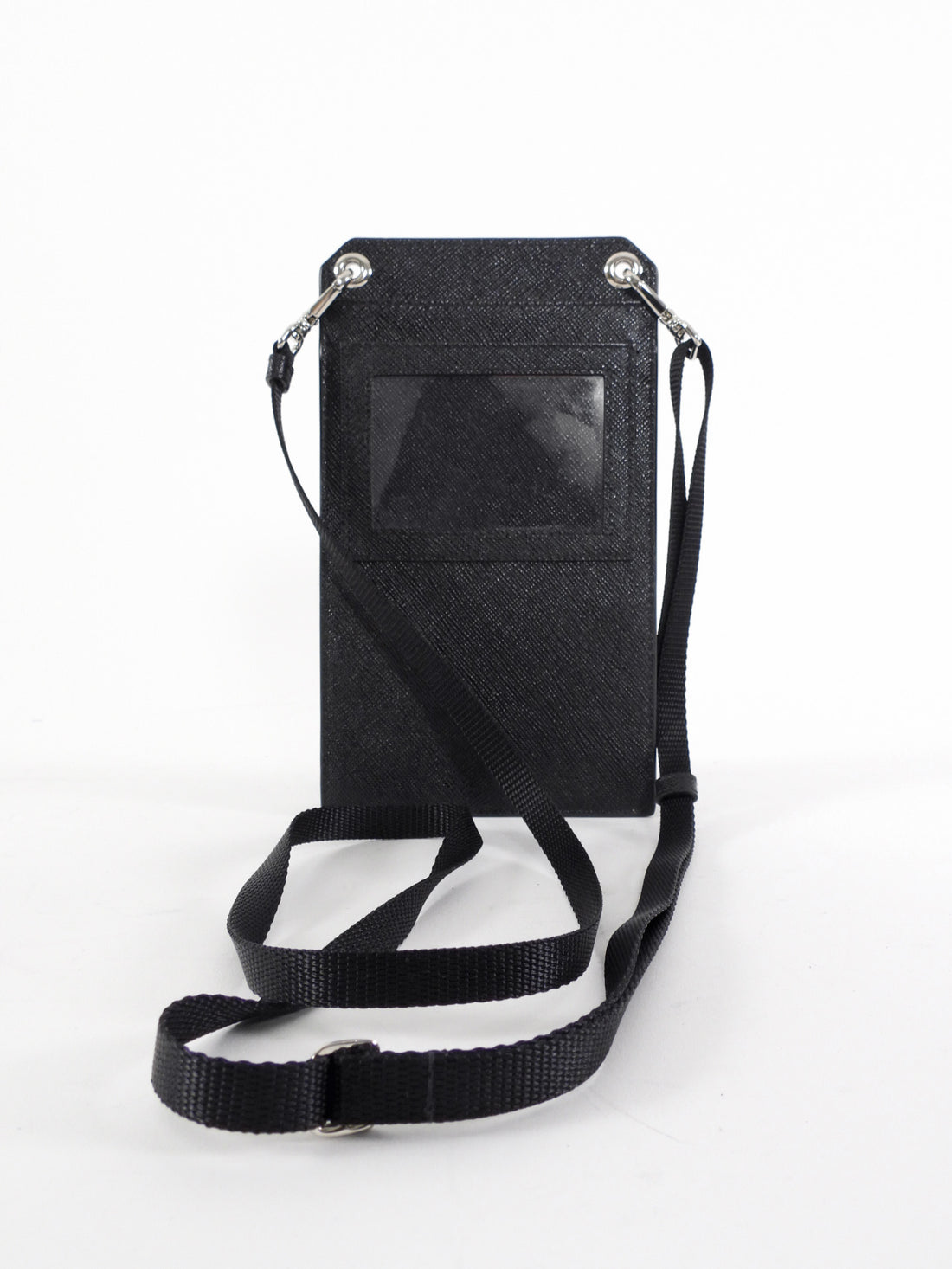 Prada Black Saffiano Leather Crossbody Smartphone Case / Pouch
