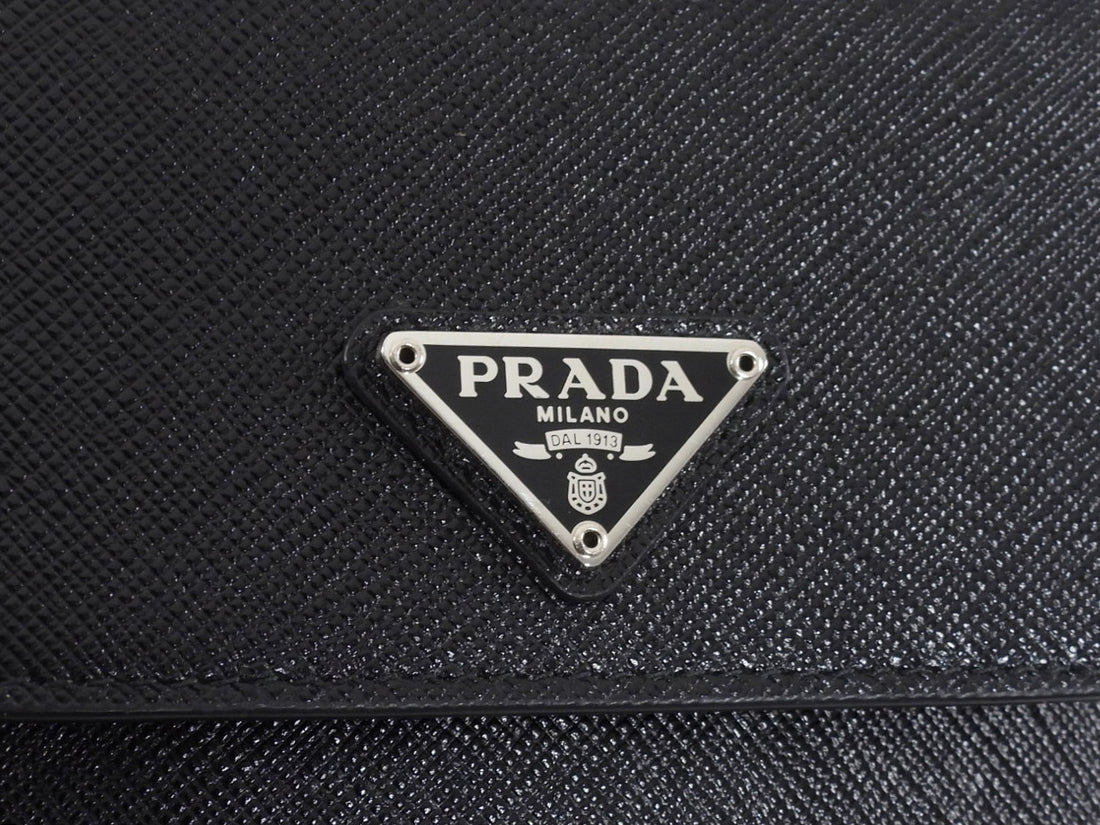 Prada Black Saffiano Leather Crossbody Smartphone Case / Pouch