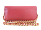 Prada Cherry Pink Saffiano Leather Wallet on Chain Crossbody Bag