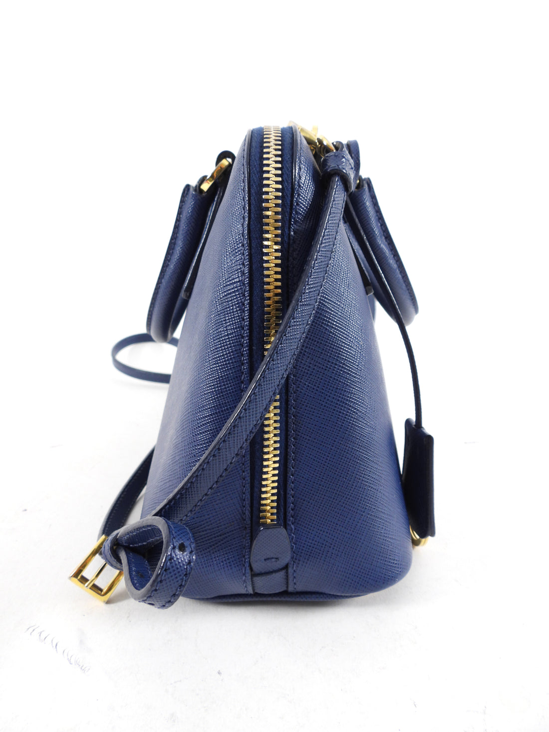 Prada Blue Saffiano Lux Leather Mini Promenade Crossbody Bag at 1stDibs