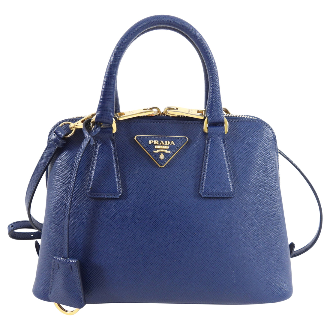 Prada Vintage - Saffiano Leather Crossbody Bag - Blue - Leather