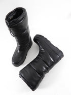 Prada Black Leather Puffer Snow Boots - 37