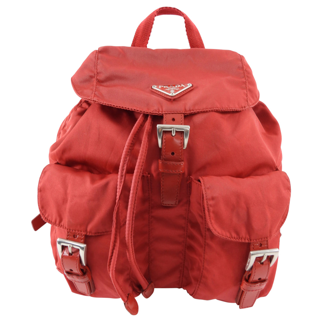 Prada red nylon backpack sale