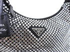 Prada Black and Clear Crystal Embellished Re-Edition Mini Hobo Bag