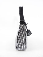 Prada Black and Clear Crystal Embellished Re-Edition Mini Hobo Bag