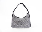 Prada Black and Clear Crystal Embellished Re-Edition Mini Hobo Bag