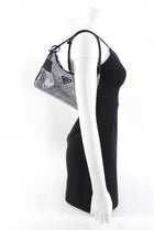 Prada Black and Clear Crystal Embellished Re-Edition Mini Hobo Bag