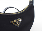 Prada ReNylon Black Mini Arque Two Way Crescent Bag