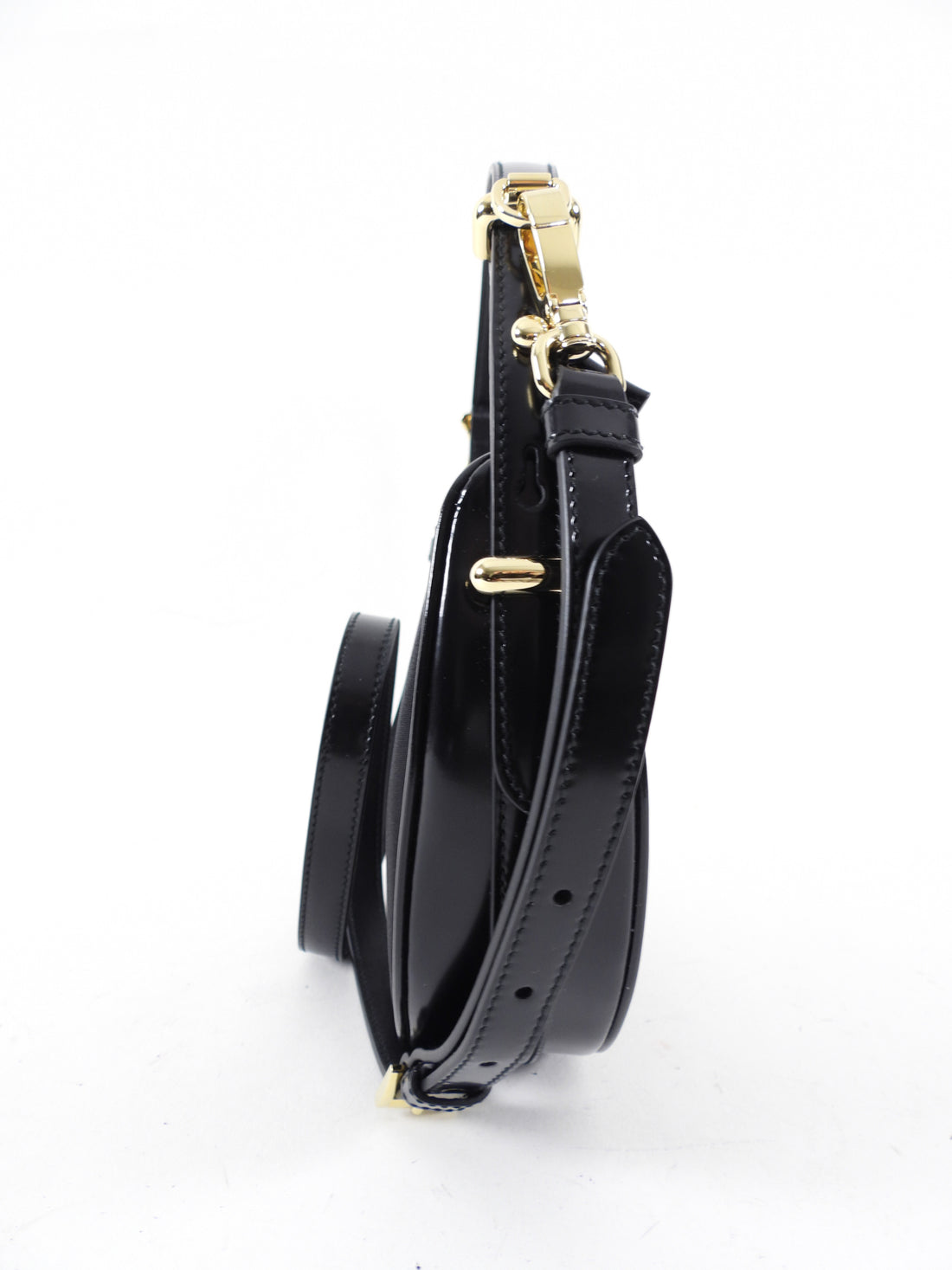 Prada ReNylon Black Mini Arque Two Way Crescent Bag