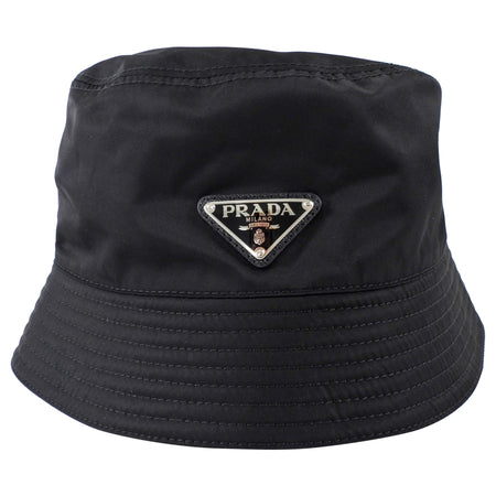Prada Black Re Nylon Bucket Hat - M