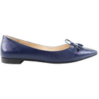 Prada Saffiano Leather Navy Blue Flat Shoes - 36