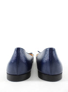 Prada Saffiano Leather Navy Blue Flat Shoes - 36