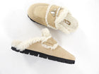 Prada Beige Shearling Slipper Slides - 37