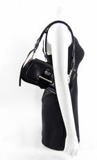 Prada Black Glossed Leather Sidonie Shoulder Bag