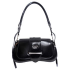 Prada Black Glossed Leather Sidonie Shoulder Bag