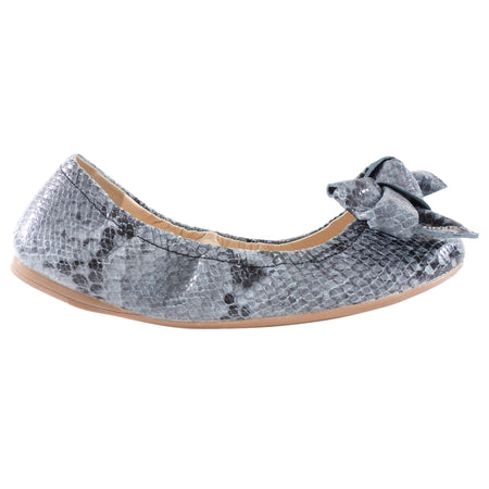 Prada Blue Python Pattern Bow Ballet Flats - 7