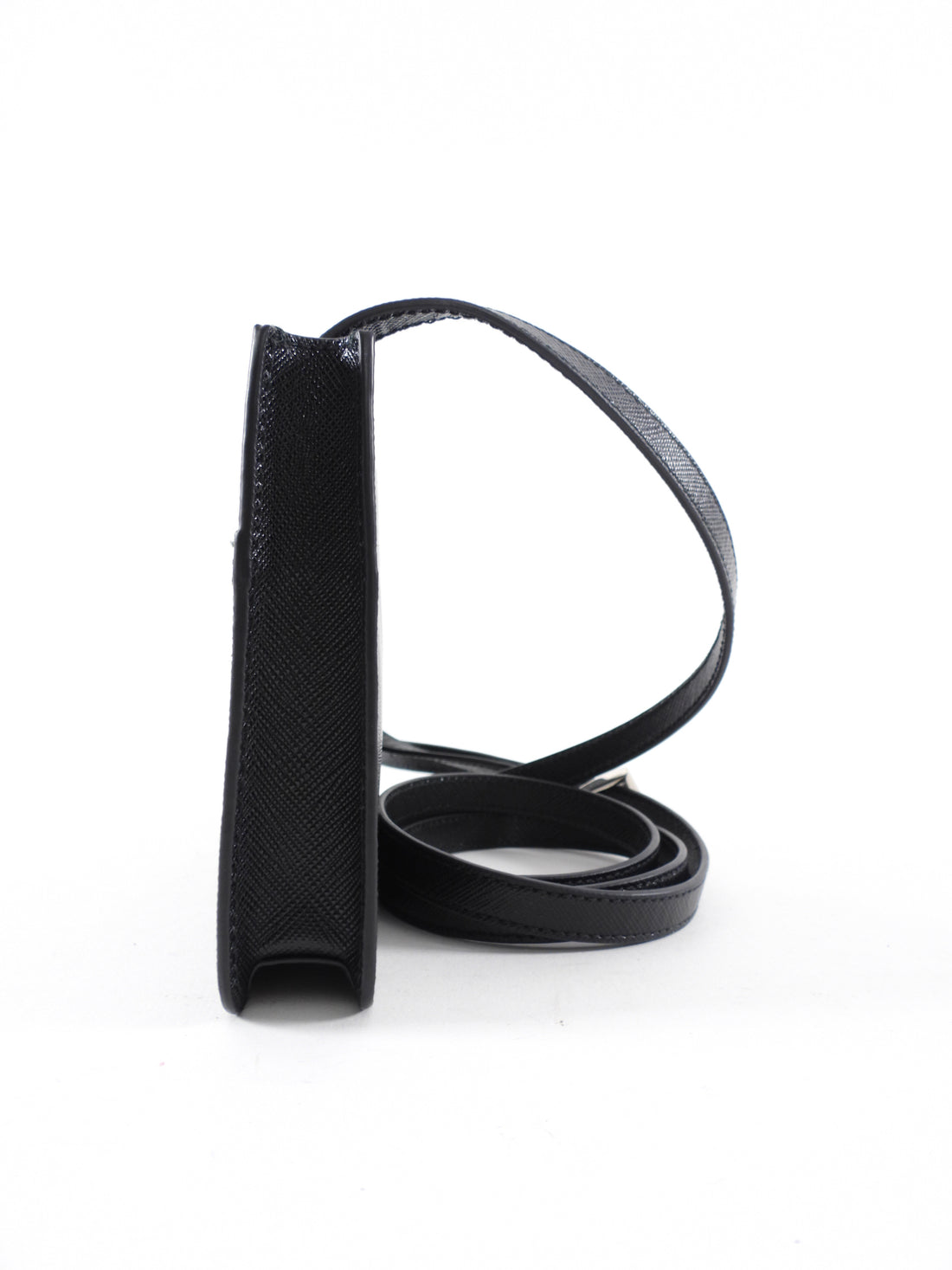Prada Black Saffiano Leather Phone Pouch