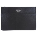 Prada Black Saffiano Leather Phone Pouch