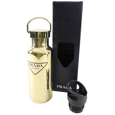 Prada Gold Metallic Thermal Logo Tumbler