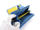 Prada Blue Multicolour Saffiano Leather Compact Wallet