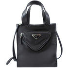 Prada Black Nappa Small Triangle Pocket Vertical Two Way Tote Bag