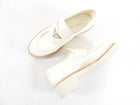 Prada Milk White Matte Leather Triangle Logo Loafers - 36 (fits like EU37)