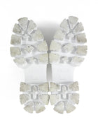 Prada White Pointed Monolith Platform Loafers - 38