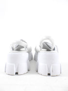 Prada White Nappa Leather Padded Monolith Sandals - 38