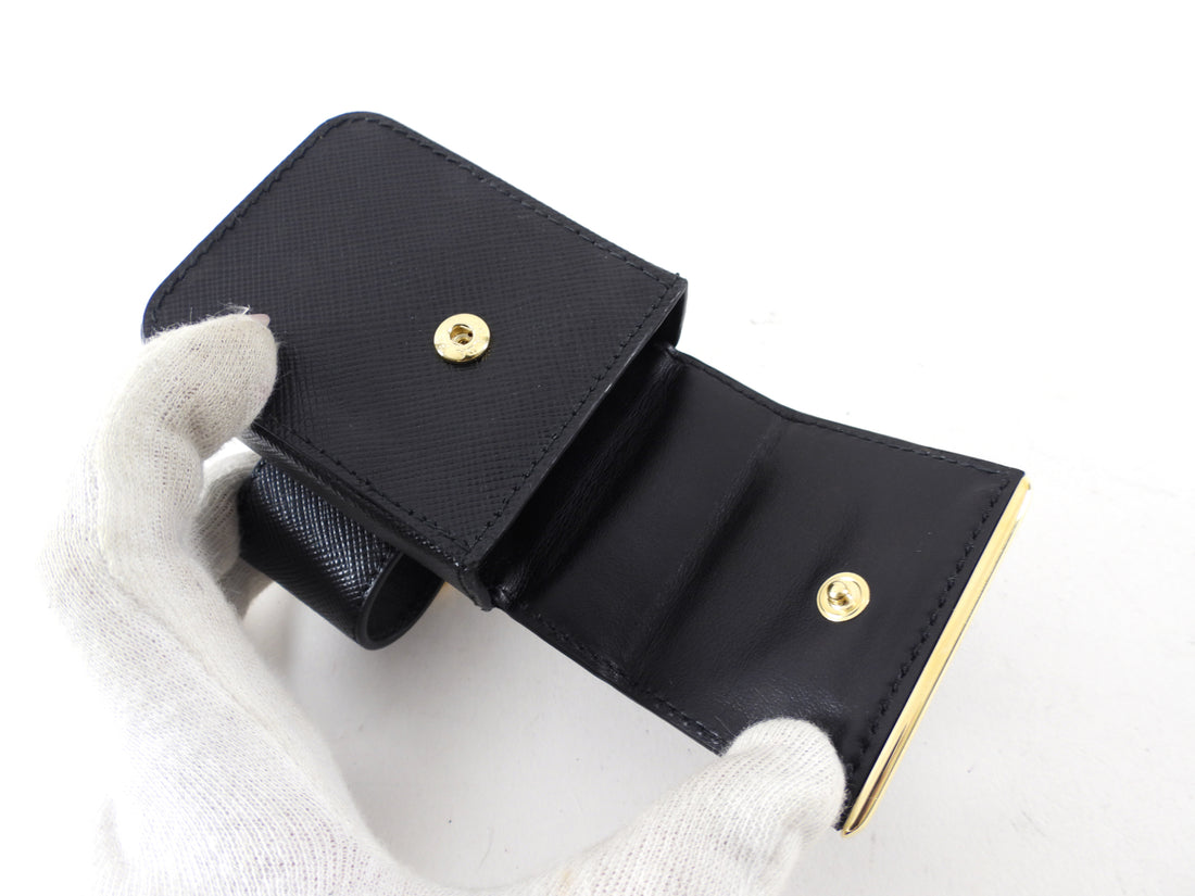 Prada Black Saffiano Pouch Bracelet - Aipod Holder