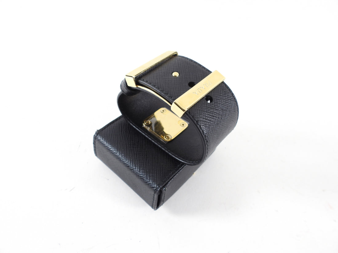 Prada Black Saffiano Pouch Bracelet - Aipod Holder