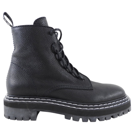 Proenza Schouler Black Leather Combat Boots - 40