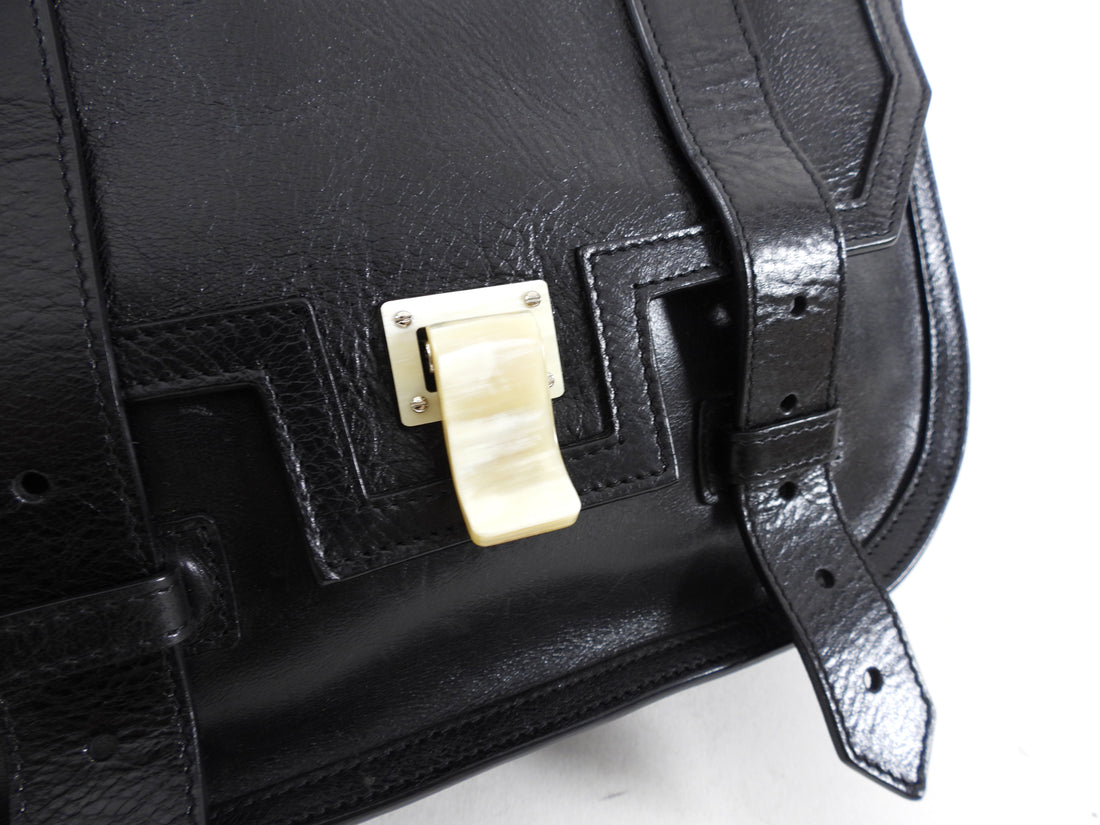 Proenza Schouler Black Leather Satchel Chain Bag