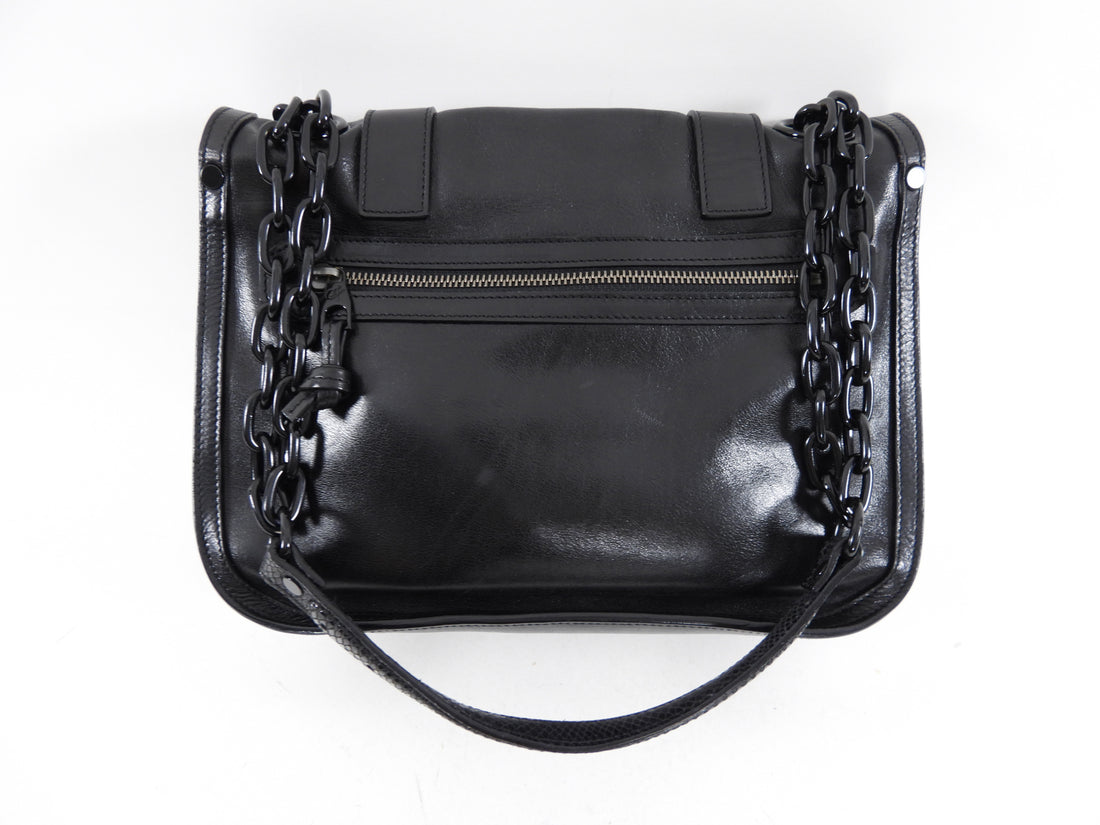 Proenza Schouler Black Leather Satchel Chain Bag