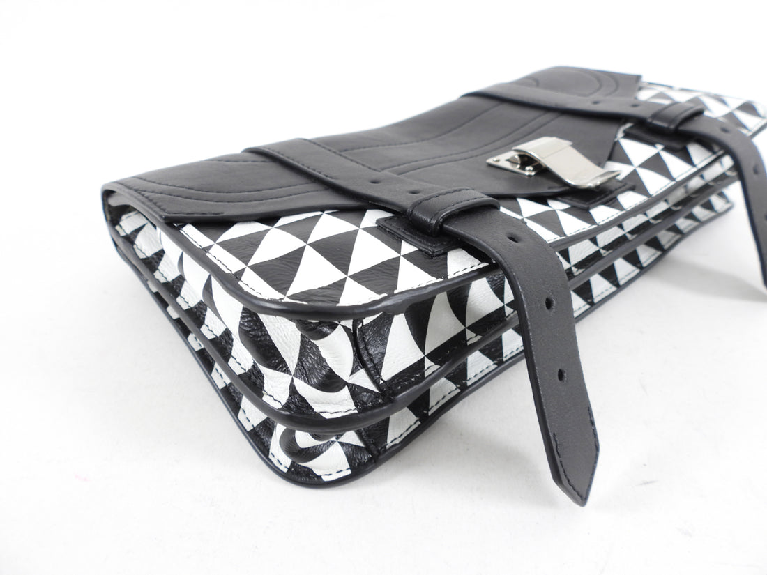 Proenza Schouler Black and White Geo Clutch Bag