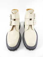 Proenza Schouler ivory Leather Buckle Combat Boots - 39