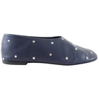 Proenza Schouler Navy Stud Leather Flats - 37