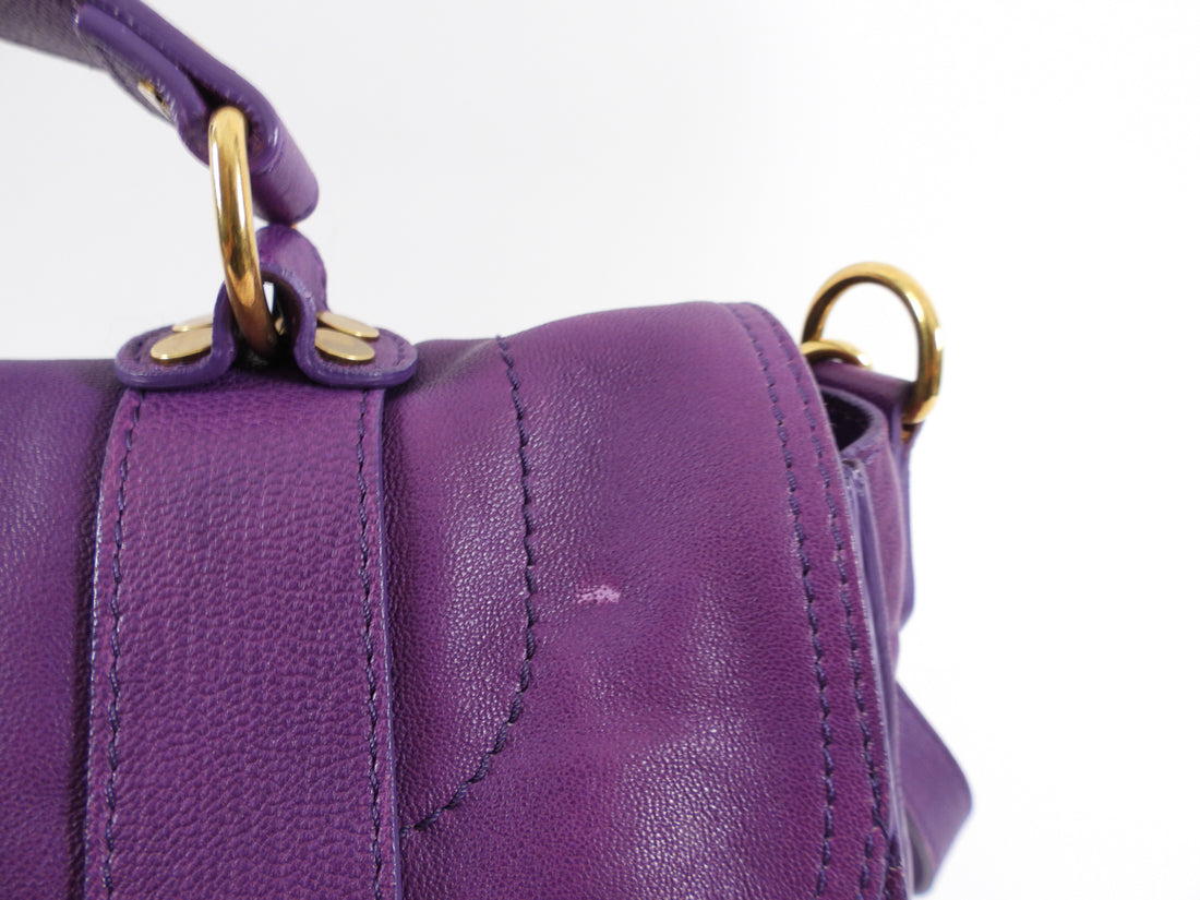 Proenza Schouler PS1 Purple Leather Satchel Messenger Bag