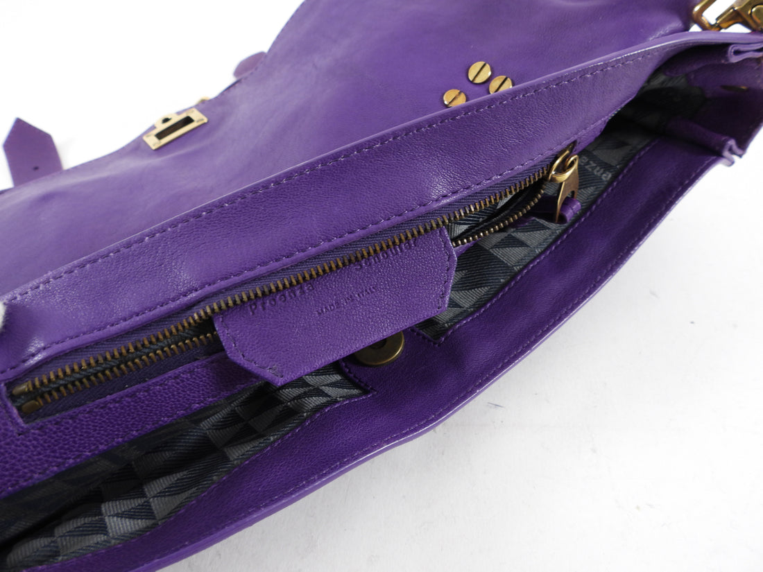 Proenza Schouler PS1 Purple Leather Satchel Messenger Bag