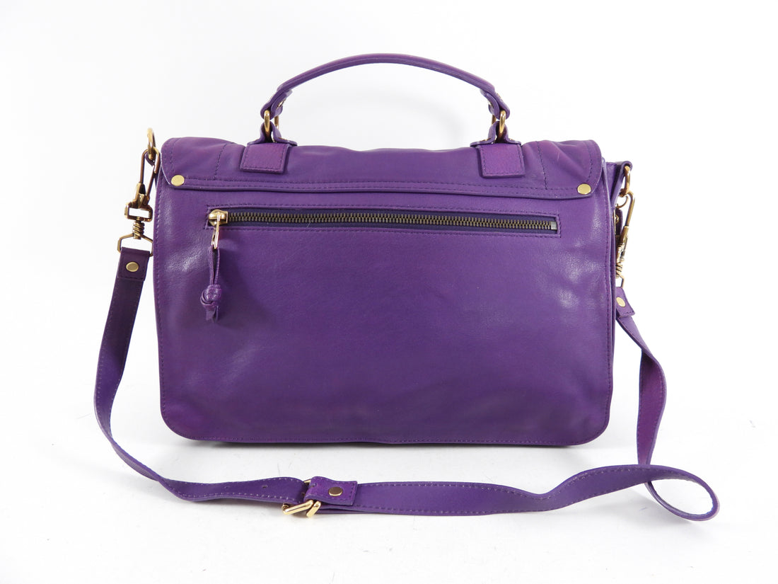 Proenza Schouler PS1 Purple Leather Satchel Messenger Bag