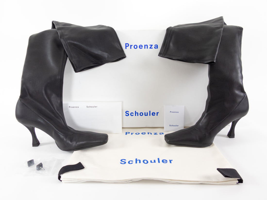 Proenza Schouler Over The Knee Stretch Vegan Leather Boots - 37