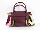 Pucci Burgundy Leather and Swirl Print Shoulder Bag