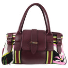 Pucci Burgundy Leather and Swirl Print Shoulder Bag